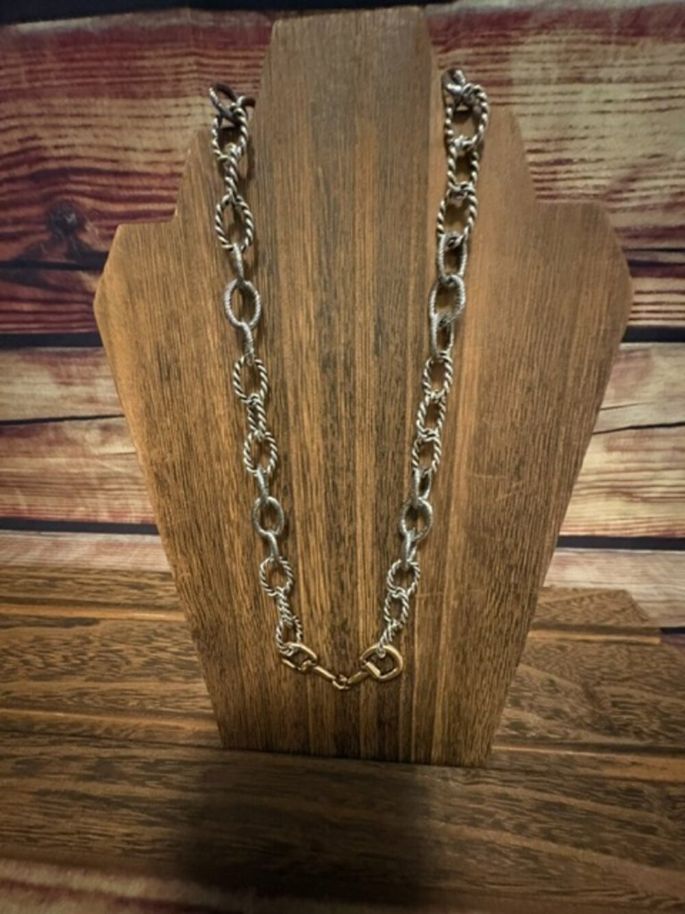 Tipi Western Two-Tone Snaffle Bit Chain Necklace NWT